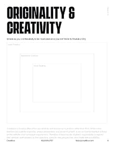 Originality and Creativity worksheet exploring creative potential with guided self-reflection exercise