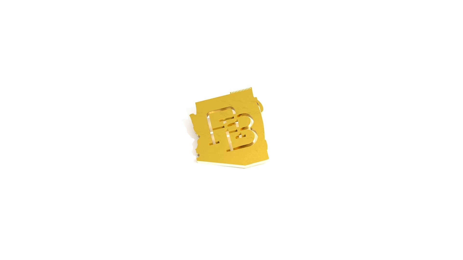 Gold enamel pin shaped like Arizona state silhouette with debossed AB monogram and clipper blade detail at top edge